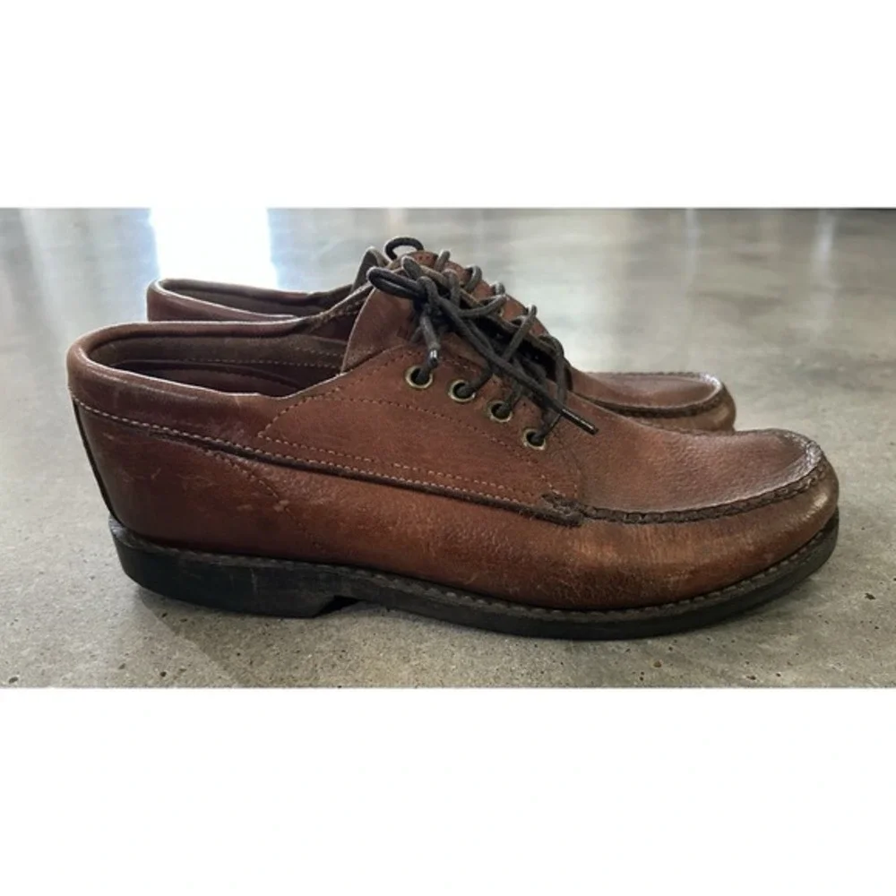 GOKEY Sauvage Bison Leather Mens Size 8.5‎ E Brown Oxford Shoes Loafers